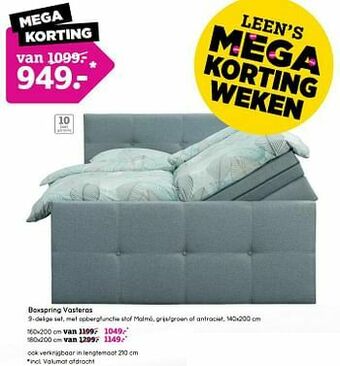 Leen Bakker Boxspring vasteras aanbieding
