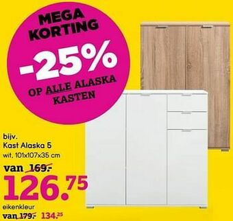 Leen Bakker Kast alaska 5 aanbieding