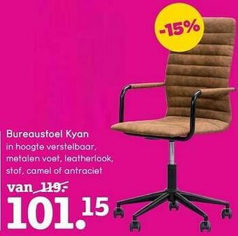 Leen Bakker Bureaustoel kyan aanbieding