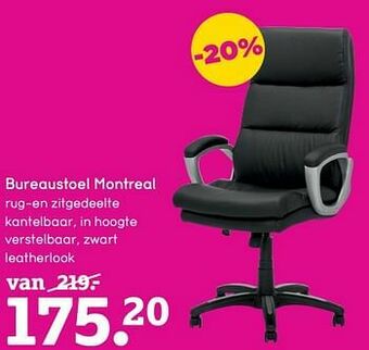 Leen Bakker Bureaustoel montreal aanbieding