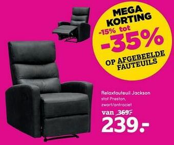Leen Bakker Relaxfauteuil jackson aanbieding