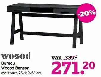 Leen Bakker Bureau woood benson aanbieding
