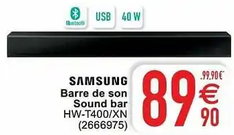 Cora Samsung barre de son sound bar hw-t400-xn aanbieding