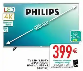 Cora Philips tv led - led-tv 43pus7555-12 aanbieding
