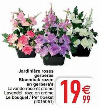 Cora Jardinière roses gerberas bloembak rozen en gerbera’s aanbieding
