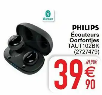 Cora Philips écouteurs oorfontjes taut102bk aanbieding