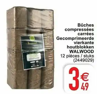 Cora Bûches compressées carrées gecomprimeerde vierkante houtblokken walwood aanbieding