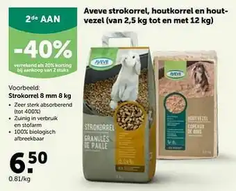 AVEVE Aveve strokorrel, houtkorrel en houtvezel aanbieding