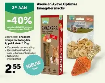 AVEVE Snackers konijn en knaagdier appel aanbieding