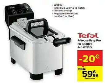Carrefour Tefal friteuse easy pro fr 333070 aanbieding
