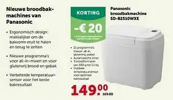 Panasonic broodbakmachine sd-b2510wxe