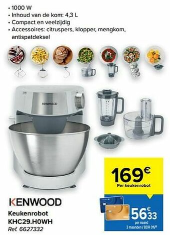Carrefour Kenwood keukenrobot khc29.h0wh aanbieding