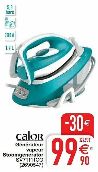 Cora Calor générateur vapeur stoomgenerator sv71111co aanbieding