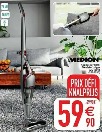 Cora Medion aspirateur balai steelstofzuiger aanbieding