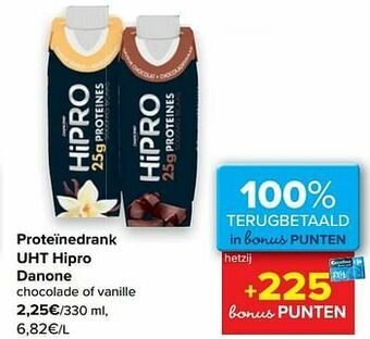 Carrefour Proteïnedrank uht hipro danone aanbieding