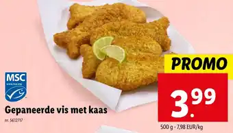 Lidl Gepaneerde vis met kaas 500g nr. 5612717 aanbieding