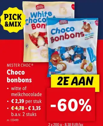 Lidl MISTER CHOC Choco bonbons 2 x 200g nr. 133499 aanbieding