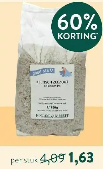 Holland & Barrett Good stuff keltisch zeezout aanbieding