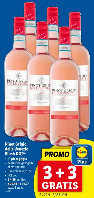 Lidl Pinot Grigio delle Venezie Blush DOP 6 x 75cl nr. 45021 aanbieding