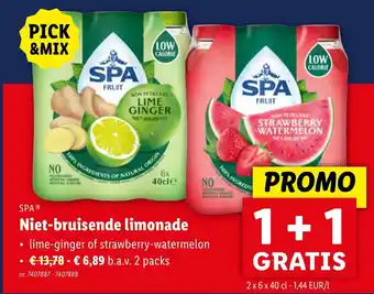 Lidl SPA Niet-bruisende limonade 2 x 6 x 40cl nr. 7407887 - 7407888 aanbieding