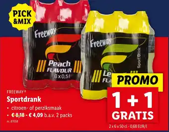 Lidl FREEWAY Sportdrank 2 x 60 x 50cl nr. 87058 aanbieding