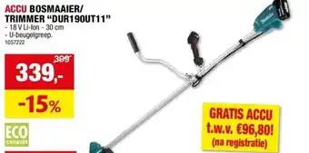 Hubo ACCU BOSMAAIER/ TRIMMER “DUR190UT11” aanbieding