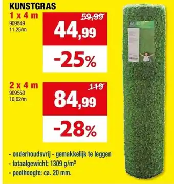 Hubo KUNSTGRAS aanbieding