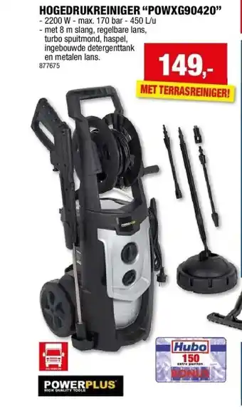 Hubo HOGEDRUKREINIGER “POWXG90420” aanbieding