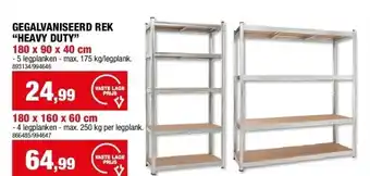 Hubo GEGALVANISEERD REK “HEAVY DUTY” 180 x 90 x 40 cm aanbieding