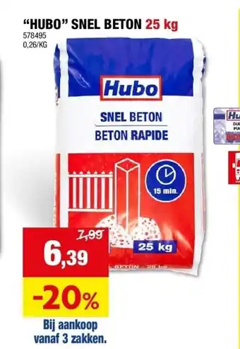 Hubo “HUBO” SNEL BETON 25 kg aanbieding