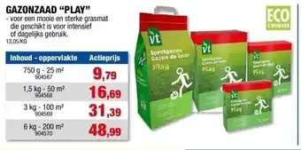 Hubo GAZONZAAD “PLAY” aanbieding