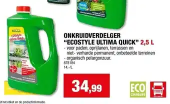 Hubo ONKRUIDVERDELGER “ECOSTYLE ULTIMA QUICK” 2,5 L aanbieding