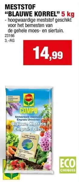 Hubo MESTSTOF “BLAUWE KORREL” 5 k aanbieding