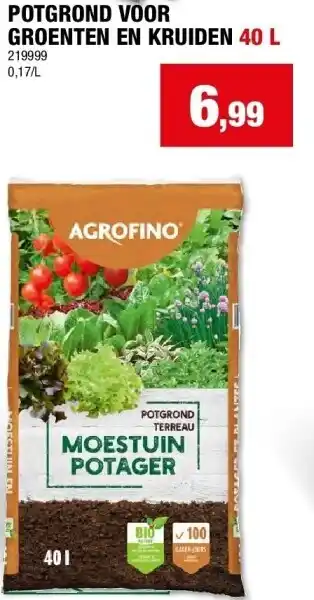 Hubo POTGROND VOOR GROENTEN EN KRUIDEN 40 L aanbieding