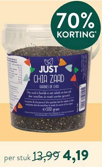 Holland & Barrett Chia zaad aanbieding