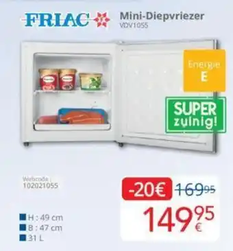 Eldi FRIAC Mini Diepvriezer VDV1055 aanbieding