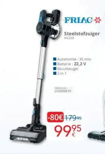 Eldi FRIAC Steelstofzuiger HC220 aanbieding