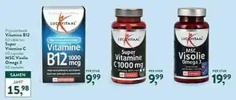 Holland & Barrett Vitamine b12 + super vitamine c + msc visolie omega 3 aanbieding