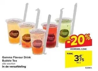 Carrefour Gamma Flavour Drink Bubble Tea aanbieding