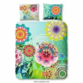 Leen Bakker Hip dekbedovertrek Saquira - blauw - 200x200/220 cm - Leen Bakker aanbieding