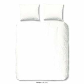 Leen Bakker HIP dekbedovertrek Uni white - wit - 240x200/220 cm - Leen Bakker aanbieding