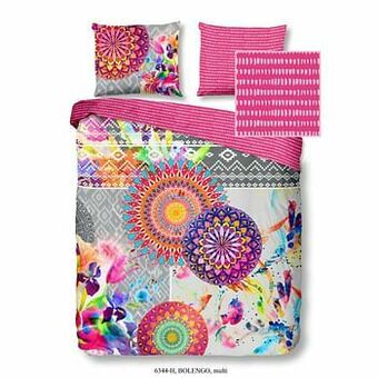 Leen Bakker Hip dekbedovertrek Bolengo - veelkleurig - 200x200/220 cm - Leen Bakker aanbieding