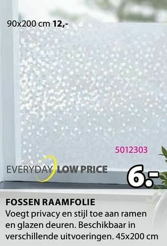 Jysk Fossen raamfolie aanbieding