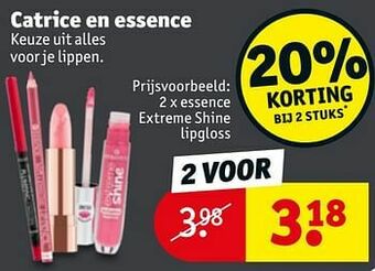 Kruidvat Essence extreme shine lipgloss aanbieding