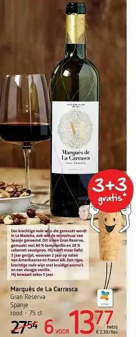 Spar Colruyt Marquès de la carrasca gran reserva spanje rood aanbieding
