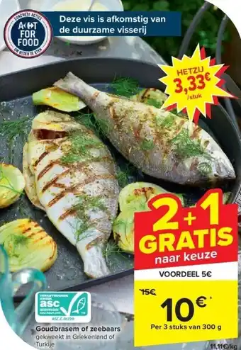 Carrefour Goudbrasem of zeebaars aanbieding