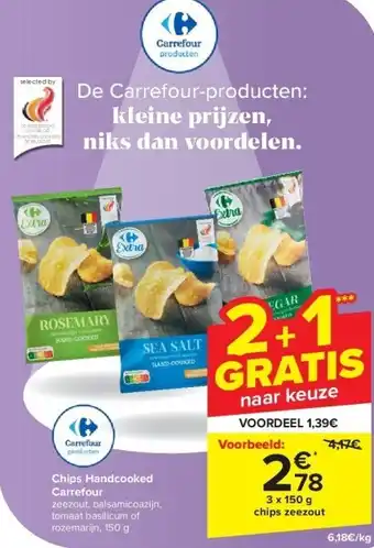 Carrefour Chips Handcooked Carrefour aanbieding