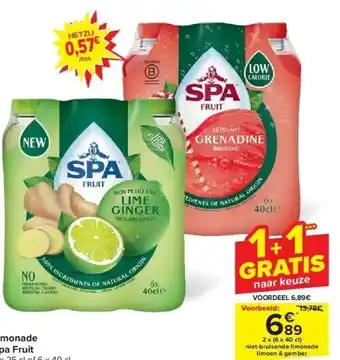 Carrefour Limonade Spa Fruit aanbieding