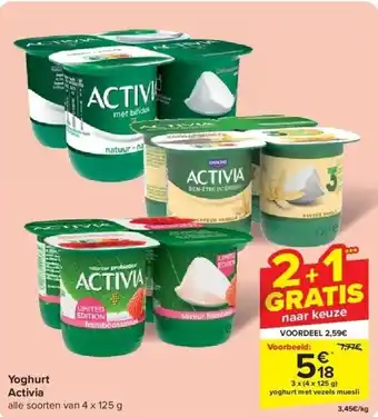 Carrefour Yoghurt Activia aanbieding