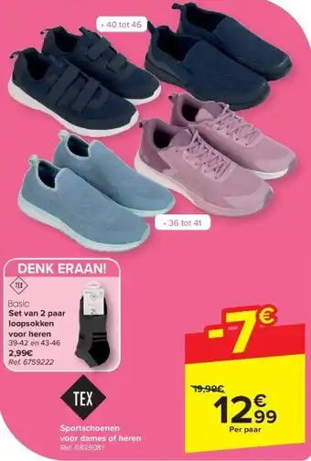 Carrefour Sportschoenen voor dames of heren aanbieding